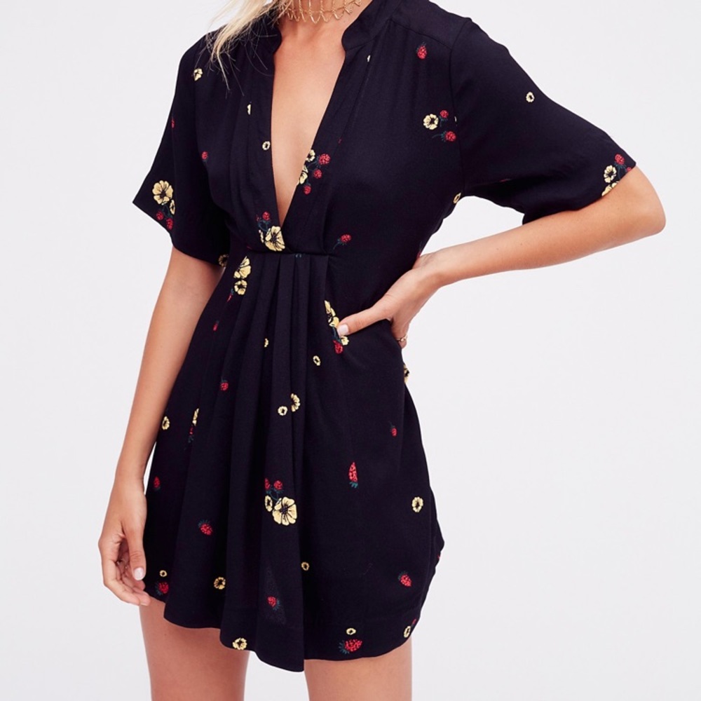 Free People Berry Lovely print dress size S